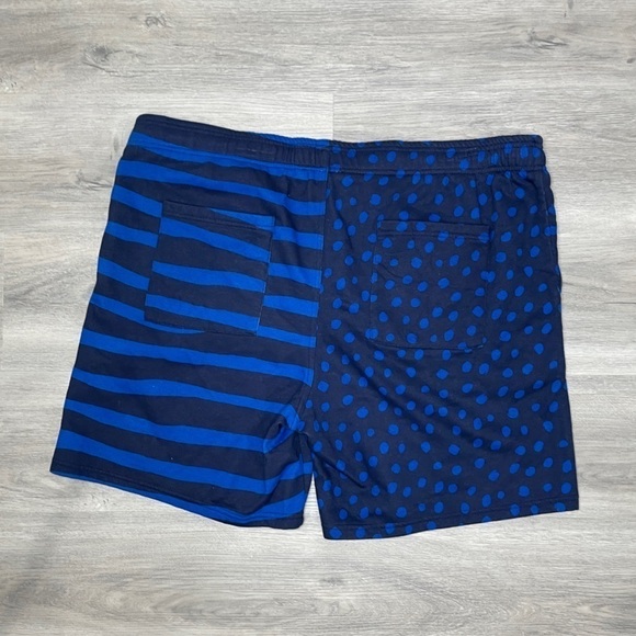 Nordstrom by Christina Martinez Fleece Shorts Navy Dot Paint Stripe 2XL - Picture 4 of 6